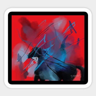 Red abstract moments Sticker